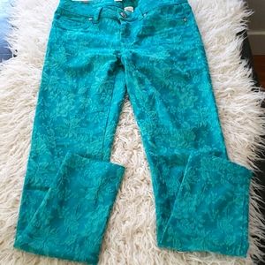 LC Lauren Conrad Teal Floral Pencil Pants size 2
